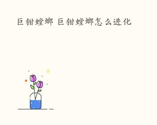 巨钳螳螂 巨钳螳螂怎么进化