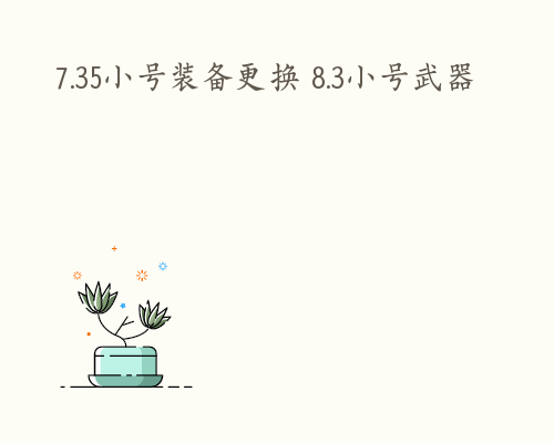 7.35小号装备更换 8.3小号武器