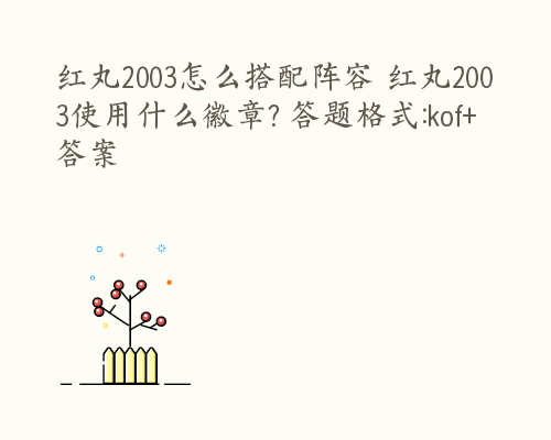 红丸2003怎么搭配阵容 红丸2003使用什么徽章? 答题格式:kof+答案