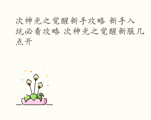 次神光之觉醒新手攻略 新手入坑必看攻略 次神光之觉醒新服几点开