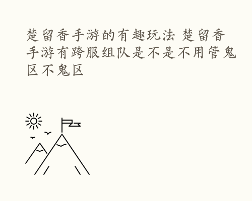 楚留香手游的有趣玩法 楚留香手游有跨服组队是不是不用管鬼区不鬼区