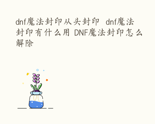 dnf魔法封印从头封印  dnf魔法封印有什么用 DNF魔法封印怎么解除