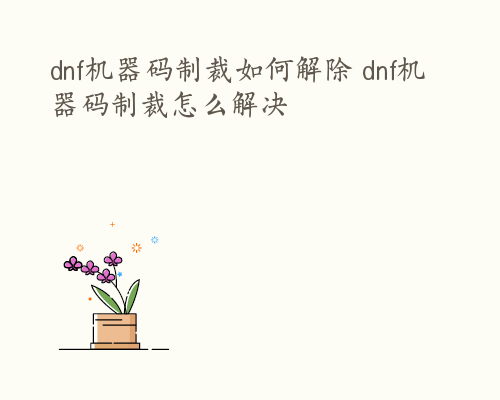 dnf机器码制裁如何解除 dnf机器码制裁怎么解决