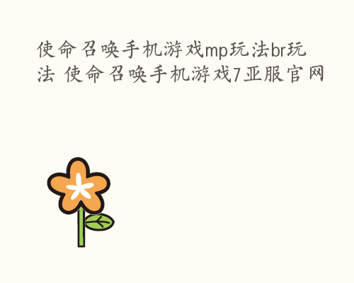 使命召唤手机游戏mp玩法br玩法 使命召唤手机游戏7亚服官网