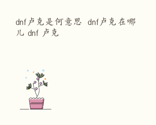 dnf卢克是何意思  dnf卢克在哪儿 dnf 卢克