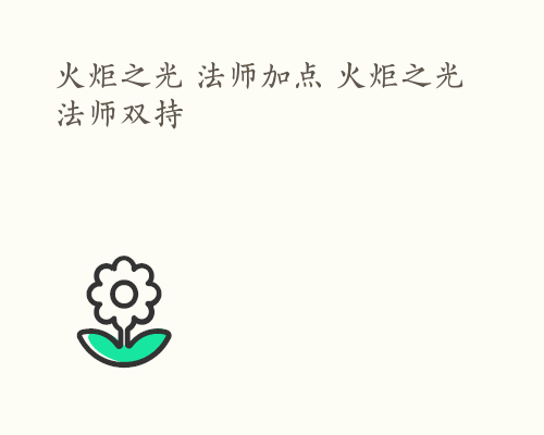 火炬之光 法师加点 火炬之光 法师双持