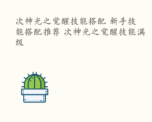 次神光之觉醒技能搭配 新手技能搭配推荐 次神光之觉醒技能满级