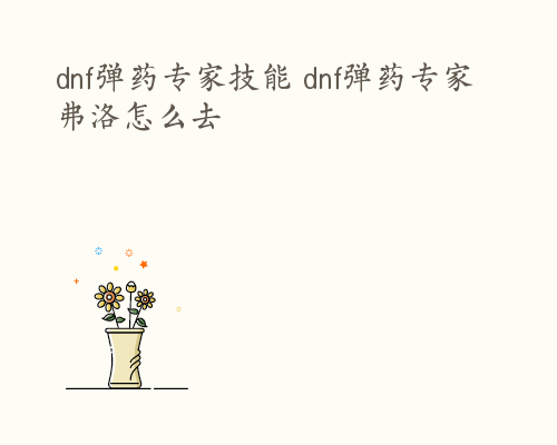 dnf弹药专家技能 dnf弹药专家弗洛怎么去