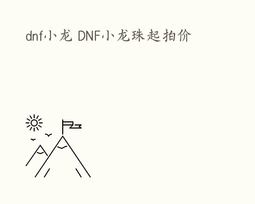 dnf小龙 DNF小龙珠起拍价